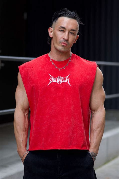 YoungLA 3049 - Essential Cut-Offs Red Wash – Kicks Machine