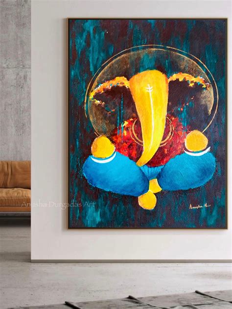 Buy Modern Ganesha Painting Large Abstract Art Indian Painting Entry ...