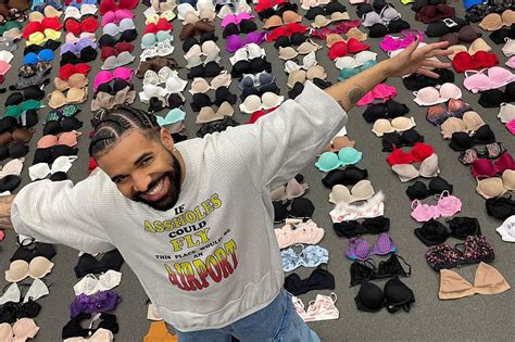 Drake displays hundreds of bras fans have thrown at him on 'It's All a Blur' tour