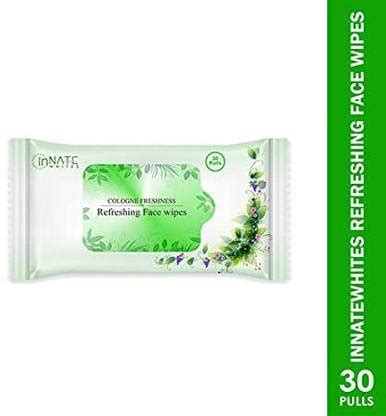 INNATE WHITES Daily Refreshing Face Wipes With Cologne Freshness PO3 ...