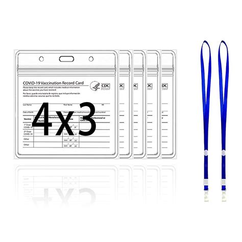 5 Pack-CDC Vaccination Card Protector 4 X 3 Inches Immunization Record ...