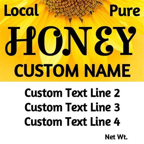 Customized Honey Labels Stylish Sunflower Free Shipping | Lappe's Bee ...