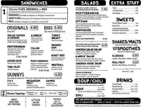 Potbelly Sandwich Shop Menu, Menu for Potbelly Sandwich Shop, The Rim ...