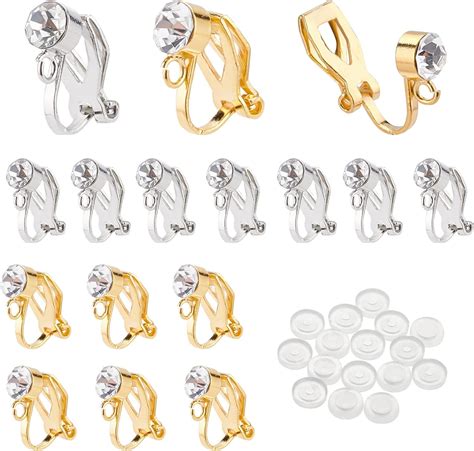 SUNNYCLUE 1 Box 40Pcs 2 Colors Clip-on Earring Converters Stainless ...