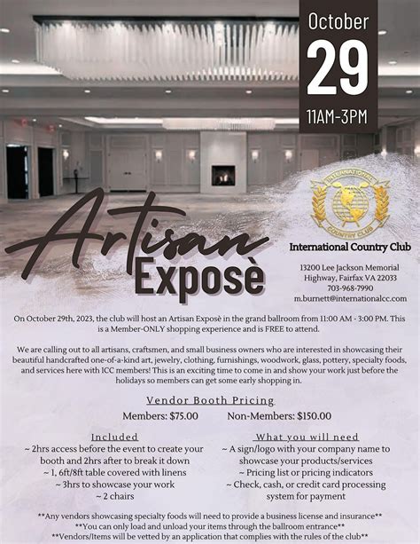 Artisan Expose, 13200 Lee Jackson Memorial Hwy, Fairfax, 29 October ...