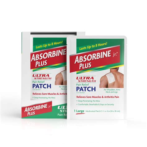 Buy ABSORBINE JR.Ultra Strength Pain Patches, Fast-Acting Pain Patches ...