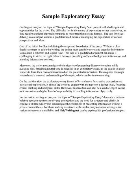 Image result for Exploratory Essay Example