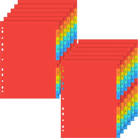 Amazon.com : Fulmoon 12 Sets Plastic 3 Ring Binder Dividers with Tabs ...