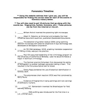 Forensics Timeline Doc Template | pdfFiller