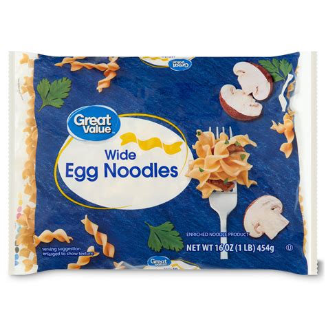 Great Value Wide Egg Noodles Enriched Product, 16 oz - Walmart.com
