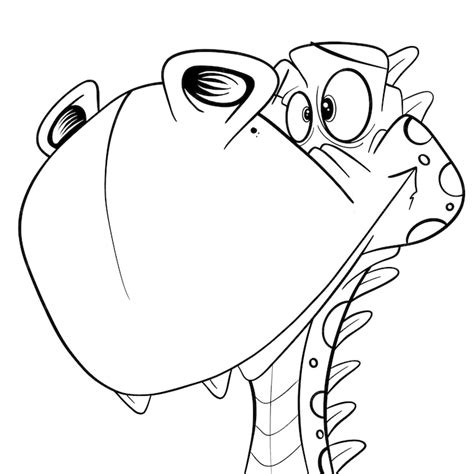 Coloring dino | Premium Vector