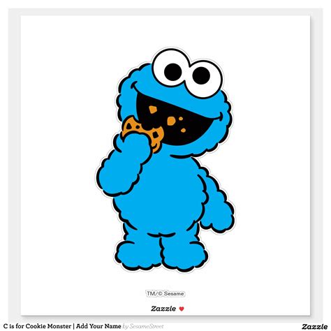 C is for Cookie Monster | Add Your Name Sticker | Zazzle | Cookie ...