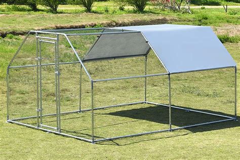 Buy 1.26” Tube Chicken Coop Chicken Run Large Metal Outdoor Chicken Run ...