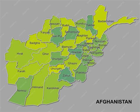 Premium Vector | Afghanistan map showing the provinces and administrative divisions