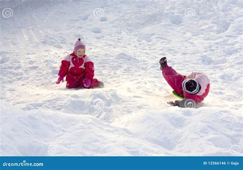 Children Playing in the Snow Stock Photo - Image of childhood ...