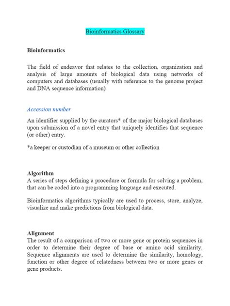 Image result for Bioinformatics Terminologies