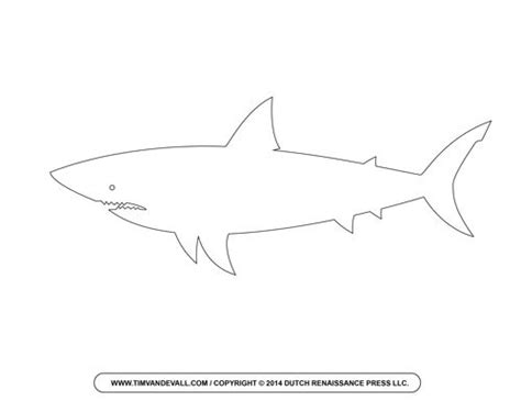 shark drawing template