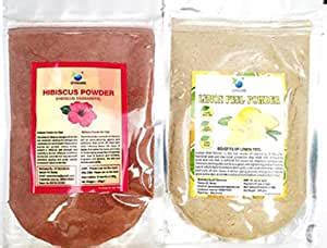 QYKKARE Hibiscus and Lemon Peel Powder Combo Pack (100 gm X 2) : Amazon ...