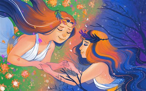 Demeter And Persephone Cartoon Persephone Art Print Mythology