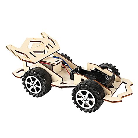 EXCLUZO Wood Racing Car DIY Kit Kids Toy DIY Kit Electric Racing Car ...