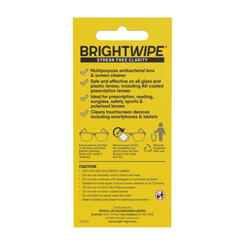 30 Pack Brightwipe Lens Cleaner Wipes - Kmart