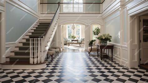 Premium Photo | A Photo of a Impeccably Cleaned Entryway with Swept Floors and Dust Free Surfaces