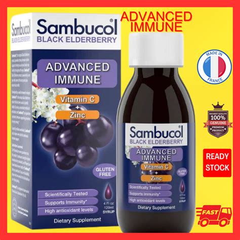 EXP 9/23 Sambucol, 💥Black Elderberry Syrup, ADVANCED IMMUNE💥, Vitamin C ...