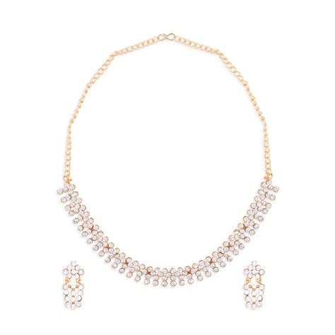 Buy Fida Wedding Luxurious Gold-Plated American Diamond Jewellery Set ...