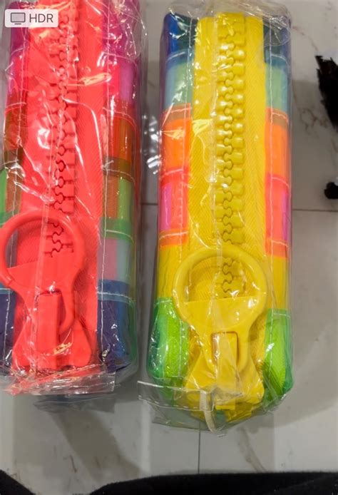 kunya Pvc Big Zip Capacity Rainbow Neon Pencil Case, Clear Pen Case ...