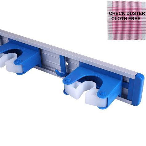 Dhwani Enterprise Aluminium Broom Holder With Check Duster Free (5 ...