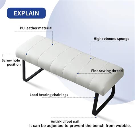 Buy JIEXI 55in Upholstered PU Leather Long Bench, Waiting Room Bench ...