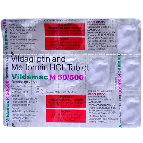 Vildamac M 50/500 Tablet | Uses, Side Effects, Price | Apollo Pharmacy