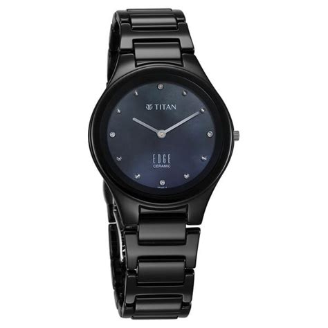 Titan Edge Ceramic Quartz in Glossy Black with Diamonds and Rich Mothe