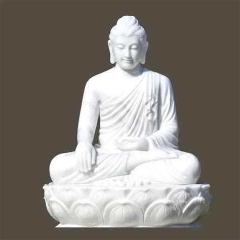 Pure White Marble Buddha Statue in Meditating Position