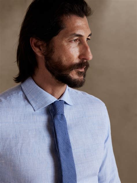 Tailored Slim Linen Dress Shirt | Banana Republic