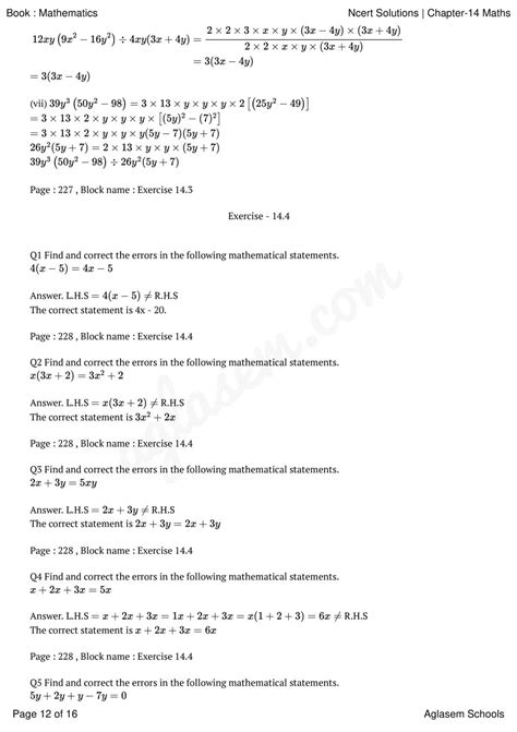 Image result for Math Ch. 12 Class 8 Factorisation PDF