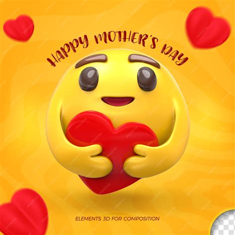 Premium PSD | Happy mothers day emoji 3d