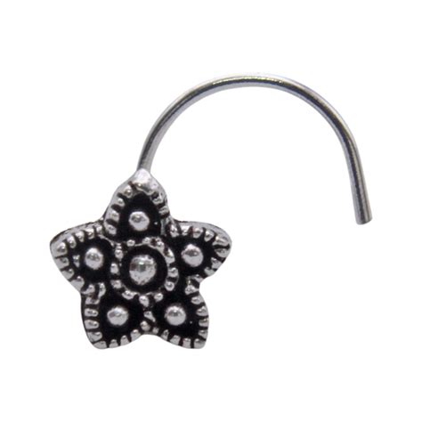 925 Sterling Silver Oxidised New Designs Nose Pins For Women And Girls ...