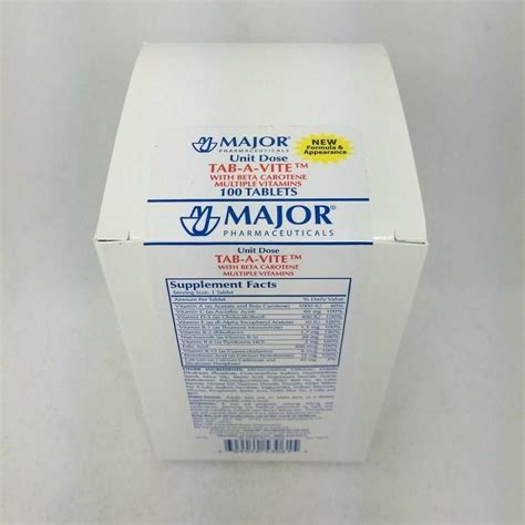 Major Tab-A-Vite w/Beta Carotene Multivitamins, 100ct - Walmart.com