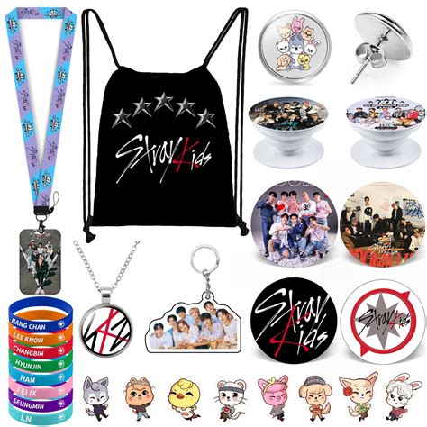 Stray Kids Gifts Set Including Drawstring Bag Backpack Necklace ...