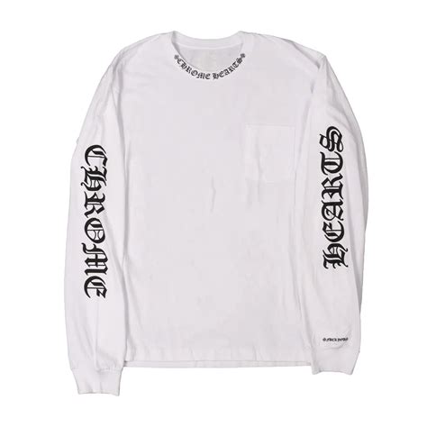 Chrome Hearts Neck Logo Long Sleeve T-Shirt White | Kenshi