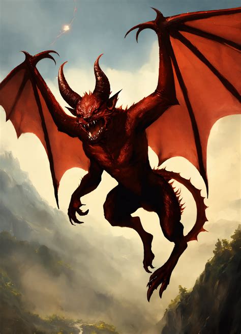 Lexica - A small flying spined Devil from DnD 5e, digital art