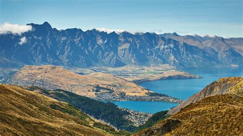 Download wallpaper 1280x720 mountains, lake, aerial view, mountain ...