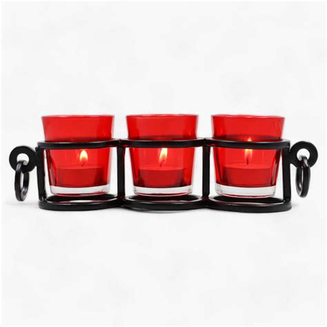 Buy HOSLEY Set of 3 Glass T-light Holders with Stand from Hosley at ...