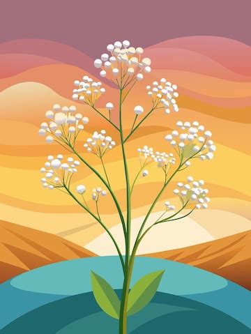 A single flower with white blooms in a desert landscape | Premium AI ...