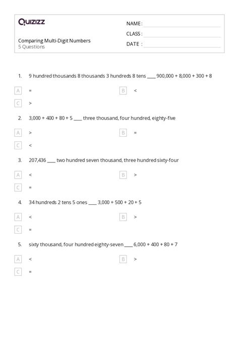 Image result for Comparing Numbers 4 Digits