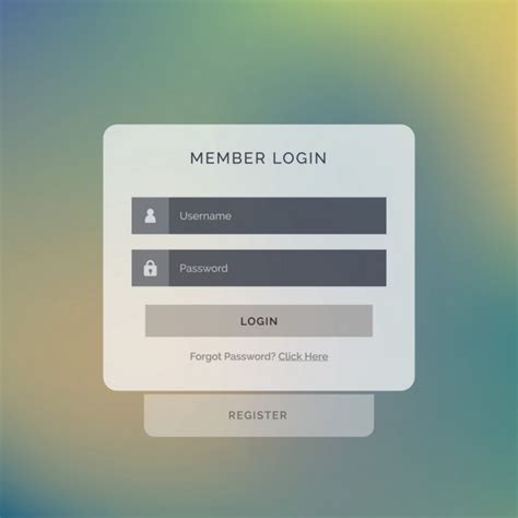 Login template over a blurred background | Free Vector