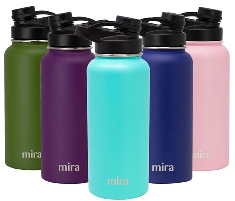 MIRA 32 oz Stainless Steel Insulated Sports Water Bottle | Metal ...