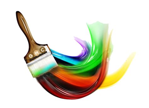 a paintbrush with multicolored brushes in it