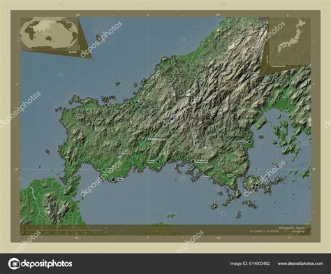 Yamaguchi Prefecture Japan Elevation Map Colored Wiki Style Lakes Rivers — Stock Photo © Yarr65 ...